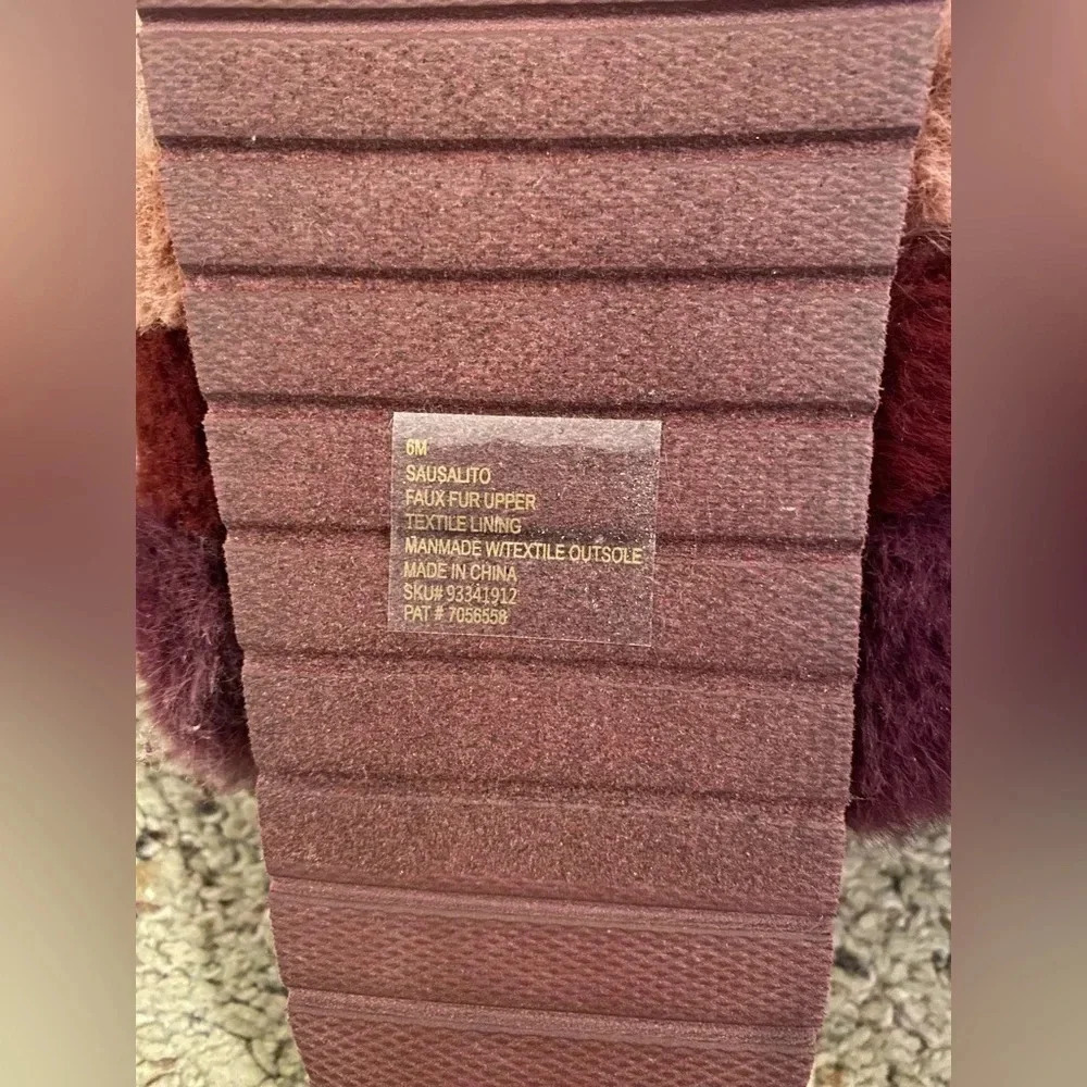 SM New York prism FUZZY slides women’s size 6 - Picture 4 of 5